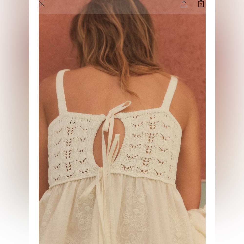 Zara Knit Embroidered Dress NWT